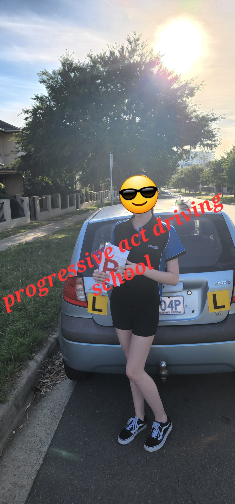 Gungahlin student with P plates after passing in Canberra